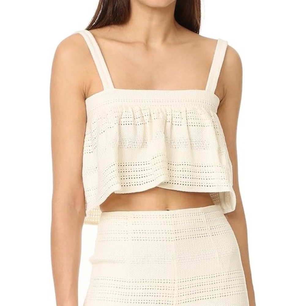 Mara Hoffman Cream Cropped Tank Top